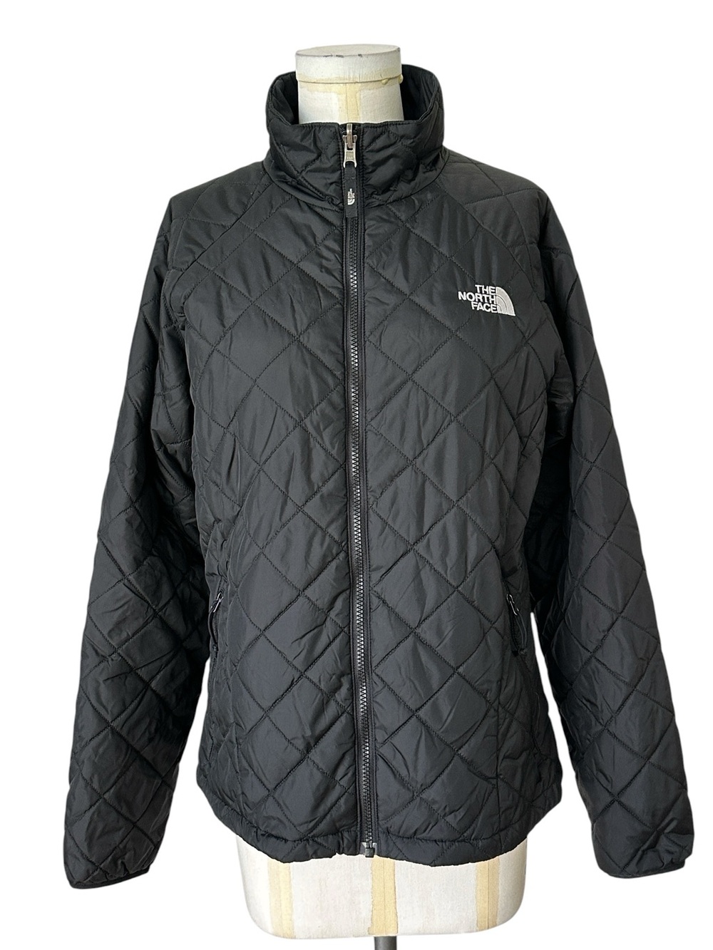 The North Face Womens Black Diamond Quilted Full Zip Insulated Jacket Size Large